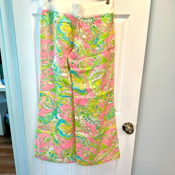 Lilly Pulitzer Multicolored Chin Chin Printed Linen Beach Pants 🦄 🦄 🦄 🐘🐒 - Picture 2 of 7